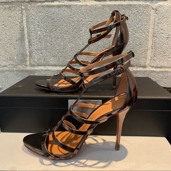 Schutz Metallic Strappy Stiletto Sandal - Picture 7 of 10